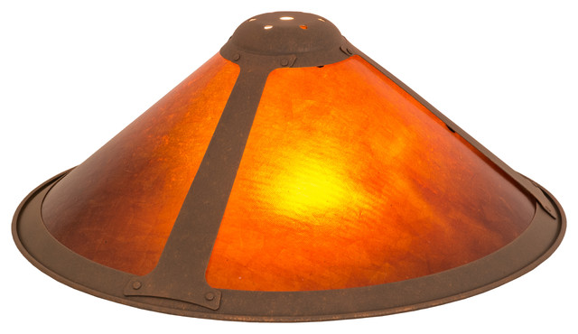 Meyda Lighting 17 W Van Erp Replacement, Amber Mica Table Lamp Shades