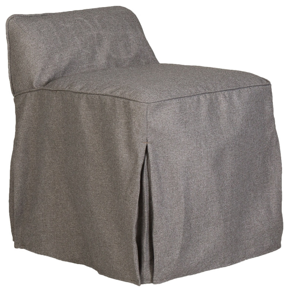 Leffler Home Willow Slipcover Vanity Chair, Bently Charcoal