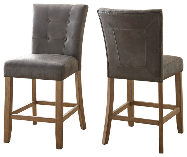 Debby Chairs, Gray, Set of 2, Grey, Counter Height