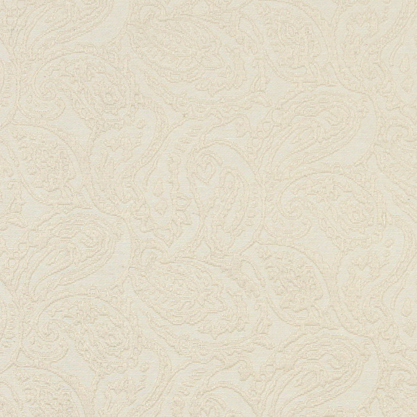 Off White Traditional Paisley Matelasse Upholstery Grade Fabric By The Yard