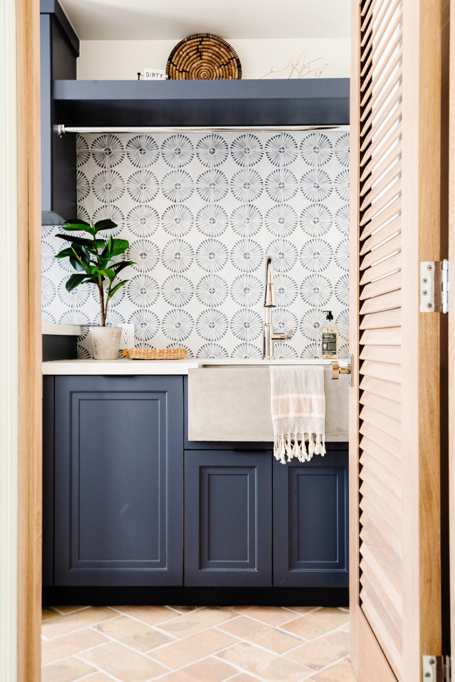 Inspiration for a coastal laundry room remodel in Los Angeles