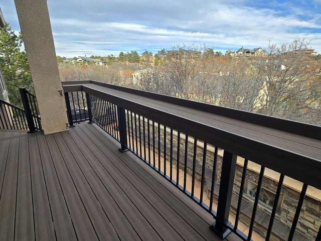 Custom designed 24' dining rail contemporary-terrace