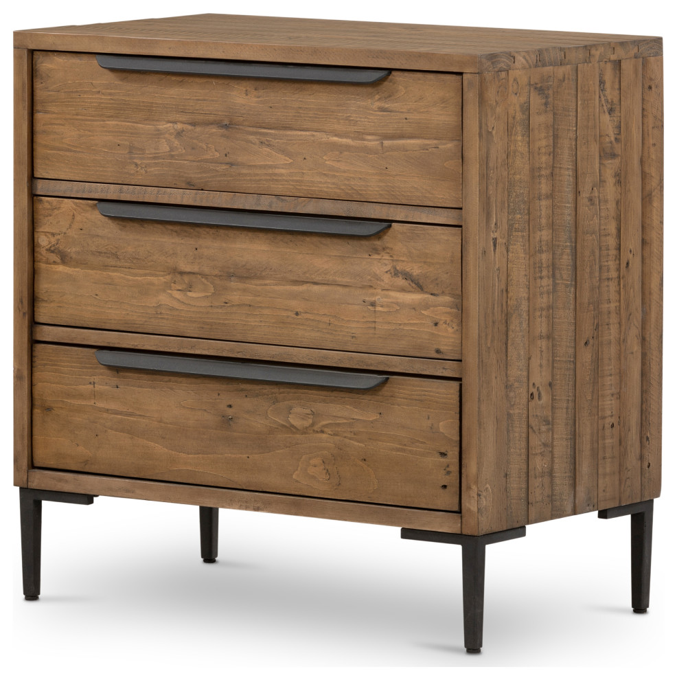 Wyeth 3 Drawer Dresser, Rustic Sandalwood Rustic Dressers by Four