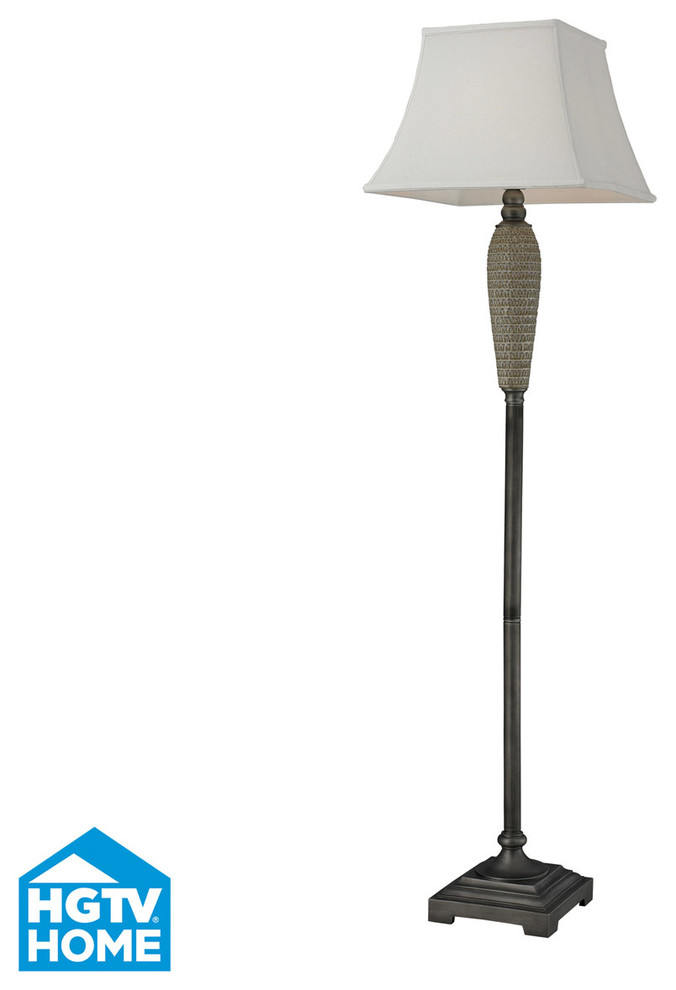 HGTV HOME HGTV126 Hgtv Home 1 Light Floor Lamps in Glazed W/ Painted Pewter Acce