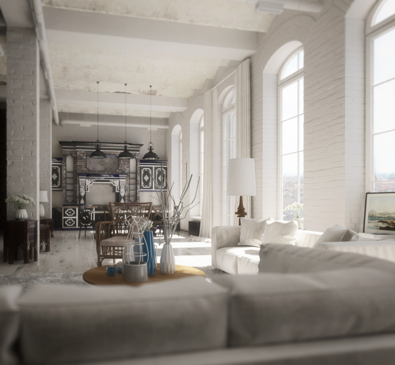 Лофт интерьер апартаментов в Казани.