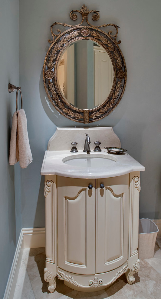 Example of a transitional bathroom design in Miami