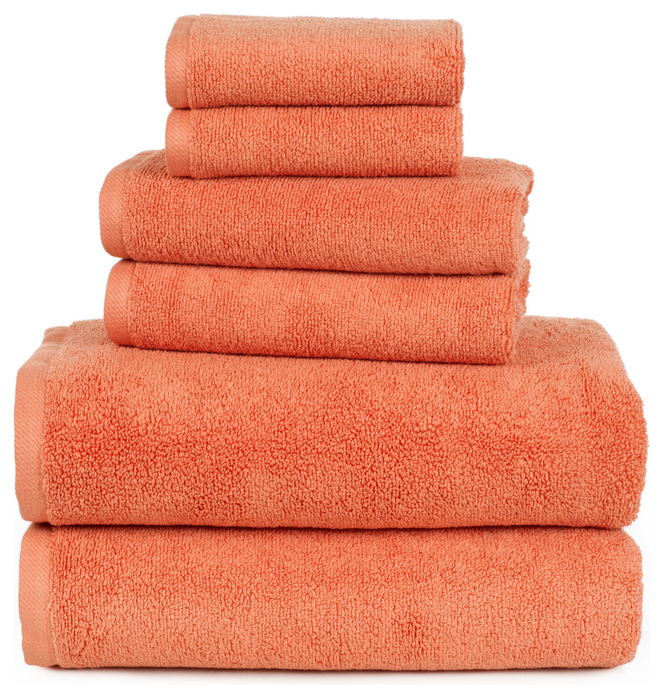 100 Cotton Zero Twist 6 Piece Towel Set by Lavish Home Traditional
