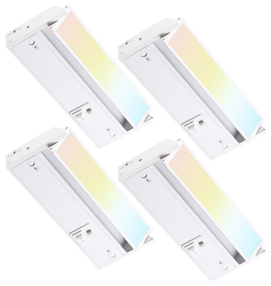 4 Pack 8" 3CCT Swivel LED Under Cabinet Light, Dimmableand Linkable