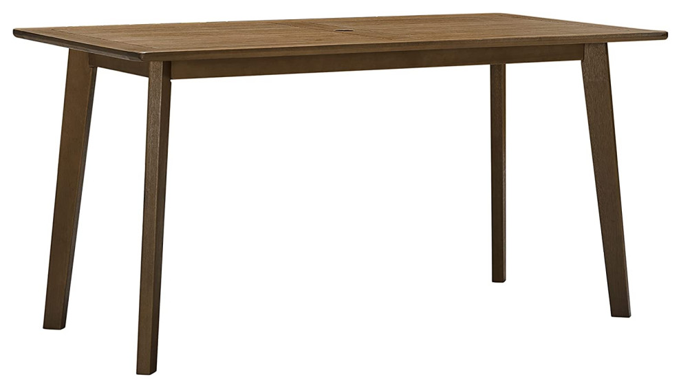 Farmhouse Patio Dining Table, Eucalyptus Wood Construction With