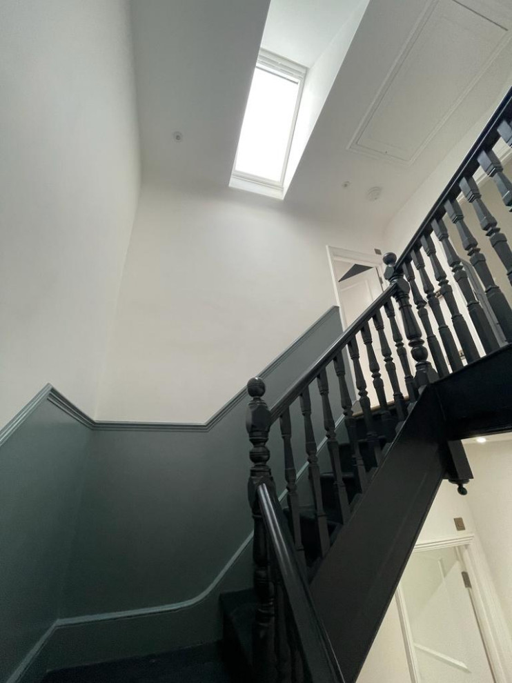 Staircase - mid-century modern staircase idea in London