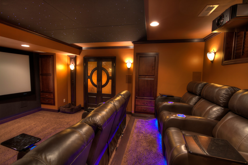 Eclectic home theatre in Columbus.