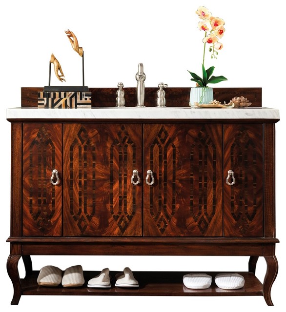 Palm Beach 48 Single Vanity Dark Amber, Base Cabinet Only ...