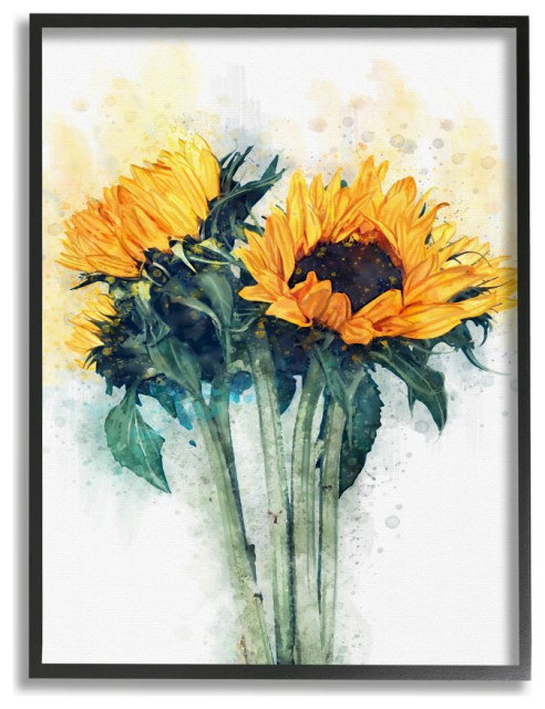 Sunflower Assortment with Watercolor Accent11x14
