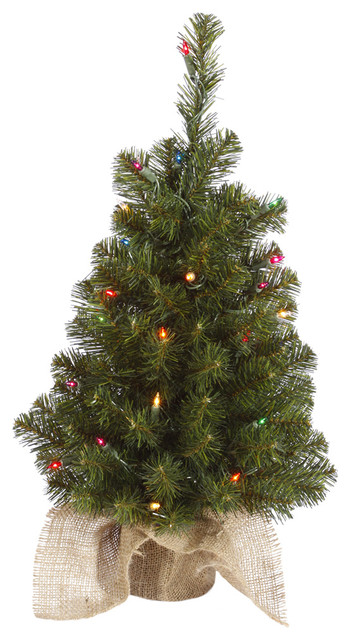 Vickerman Felton Pine Christmas Tree, 93 Tips, 35 Multi Colored, 24"x14"
