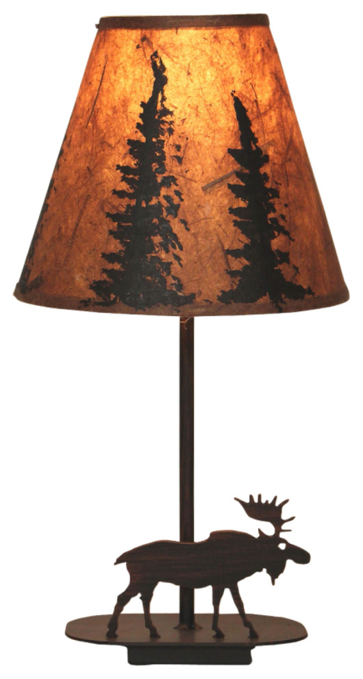 Burnt Sienna Mini Iron Moose Table Lamp Rustic Table Lamps by