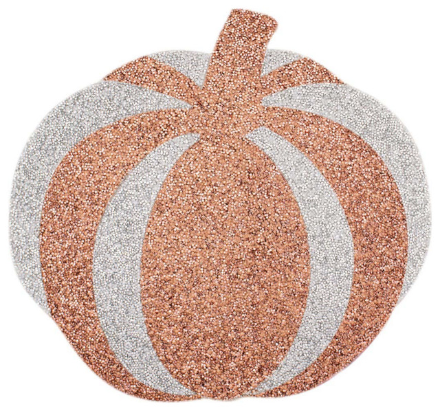 Sparkles Home Luminous Rhinestone Pumpkin Placemat Contemporary