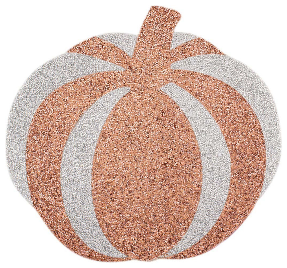 Sparkles Home Luminous Rhinestone Pumpkin Placemat Contemporary