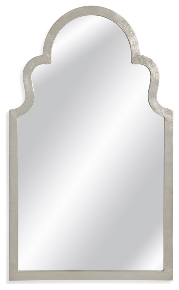 Aurora Wall Mirror, Silver, 24"x40" Transitional Bathroom Mirrors
