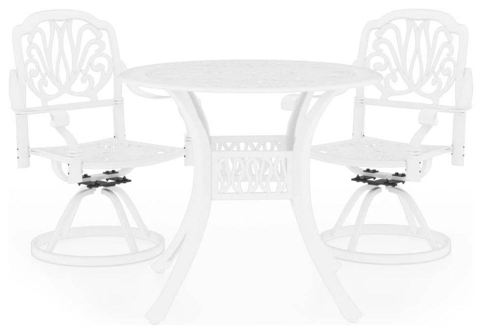 vidaXL Bistro Set Table and Chair Bistro Table 5 Piece Cast Aluminum