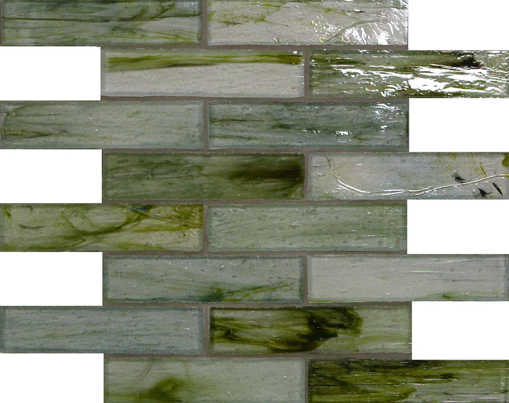 Sage 1 3/8" x 6" Green Pool Glossy Glass
