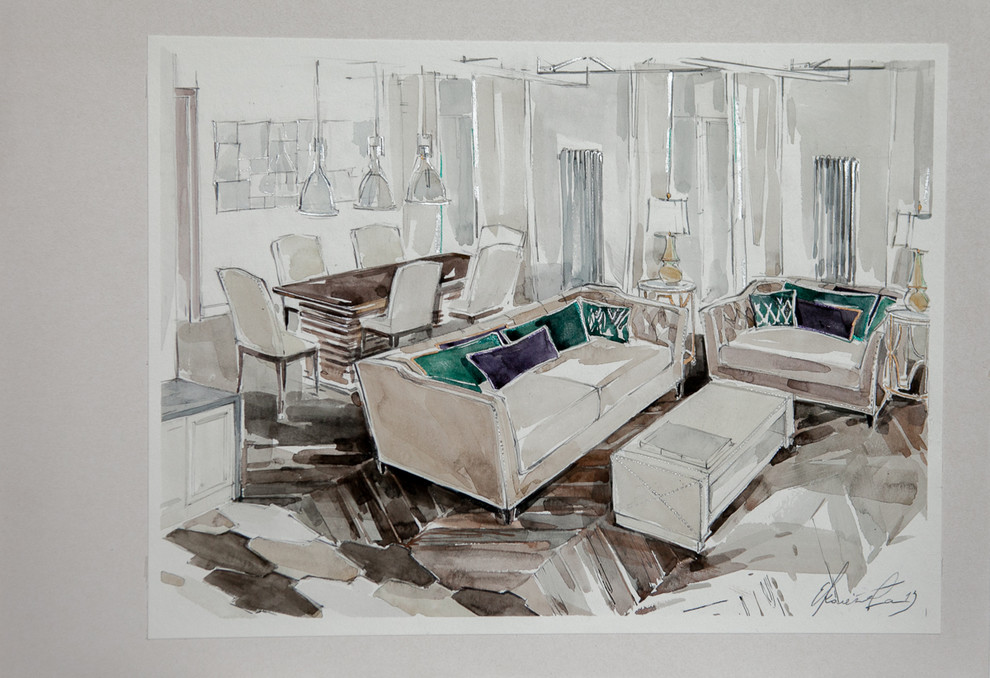 Скромное обаяние буржуа \ гостиная-кухня