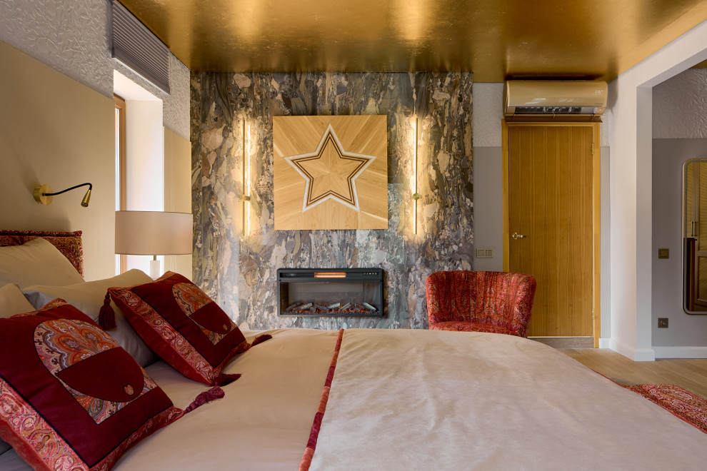 Мастер-спальня в розовом золоте