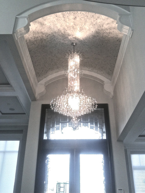 Vaulted Ceiling - Silver Leaf Glided Finish - Contemporary - Entry