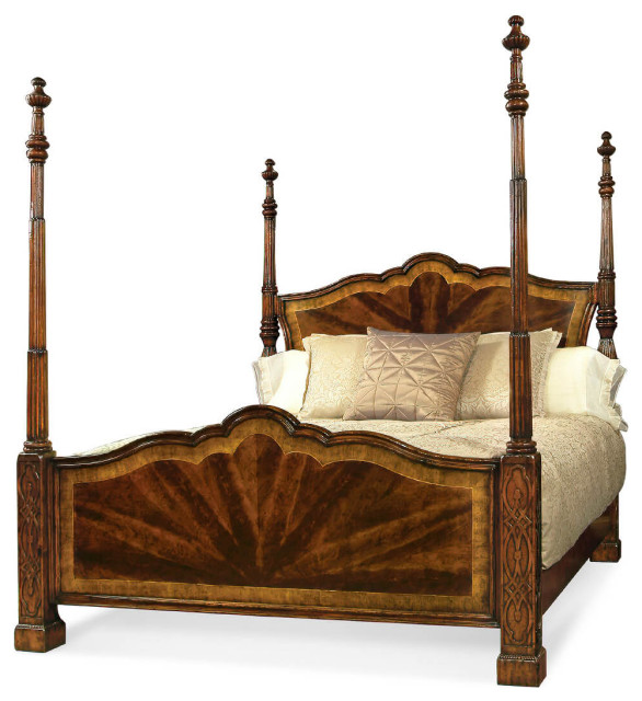 Chippendale Mahogany Four Post Bed King Traditional Canopy Beds by English
