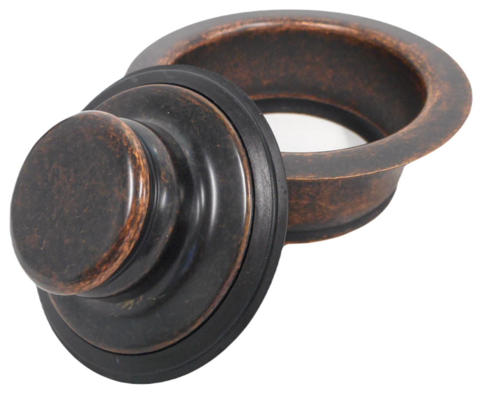 3.5" Copper Sink Disposal Flange with Stopper Rustic Kitchen