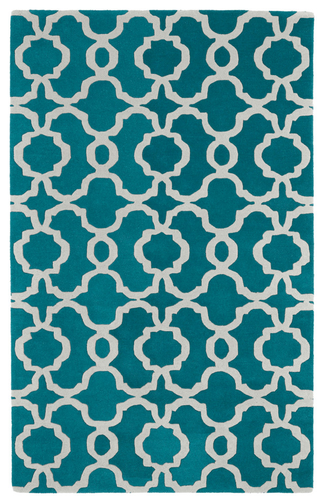 Kaleen Tara Rounds Collection Dark Teal Area Rug 3'9"x3'9