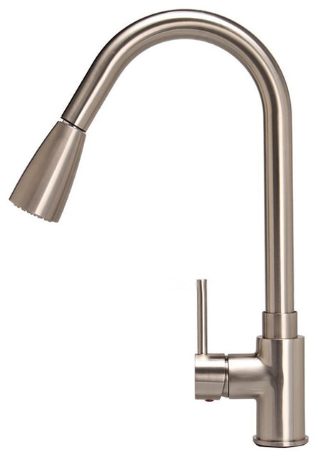 Valencia Kitchen Faucet Brushed Nickel Swivel Pull Out Brass Faucet