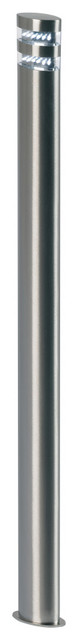 Polished Stainless Steel & Clear Pc Bollard IP44 1.5W