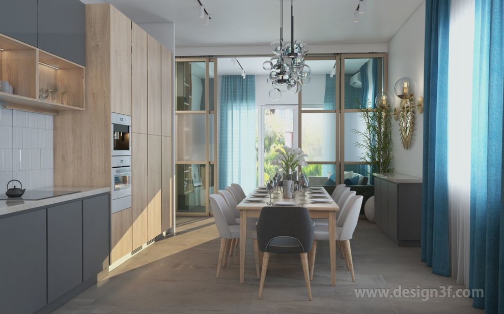 Современная кухня в частном доме