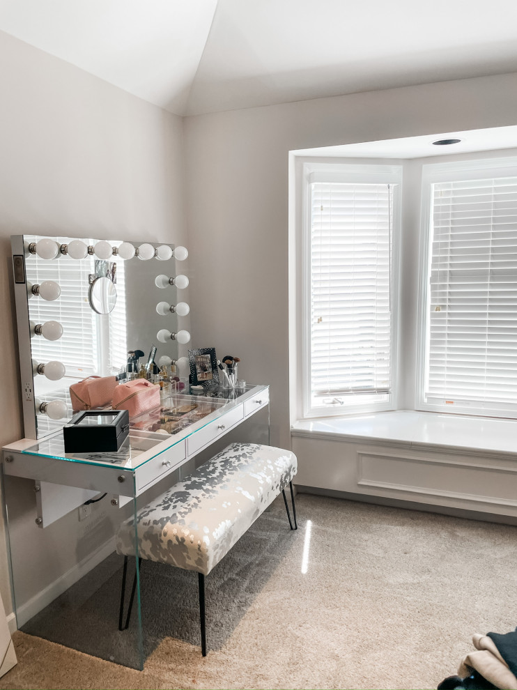 Makeup station in bedroom