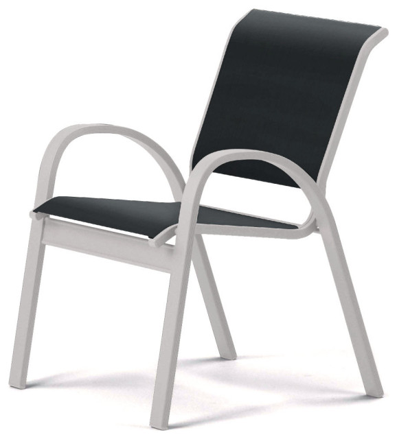 Aruba II Sling Cafe Chair, Textured White, Black