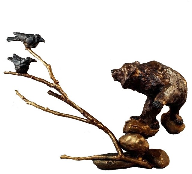 Bear Bronze Sculpture "Uninvited"