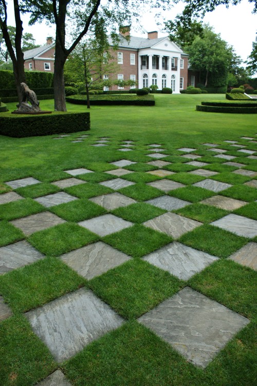 How would you cut the grass that is in between the pavers?