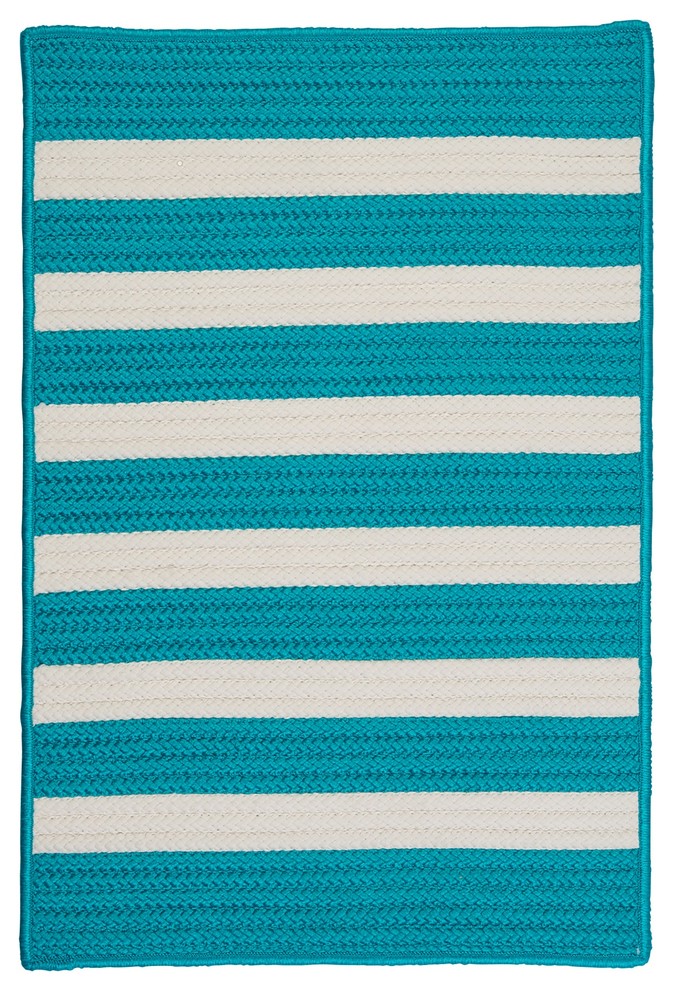 Colonial Mills Stripe It Braided Tr49 Turquoise 5x8