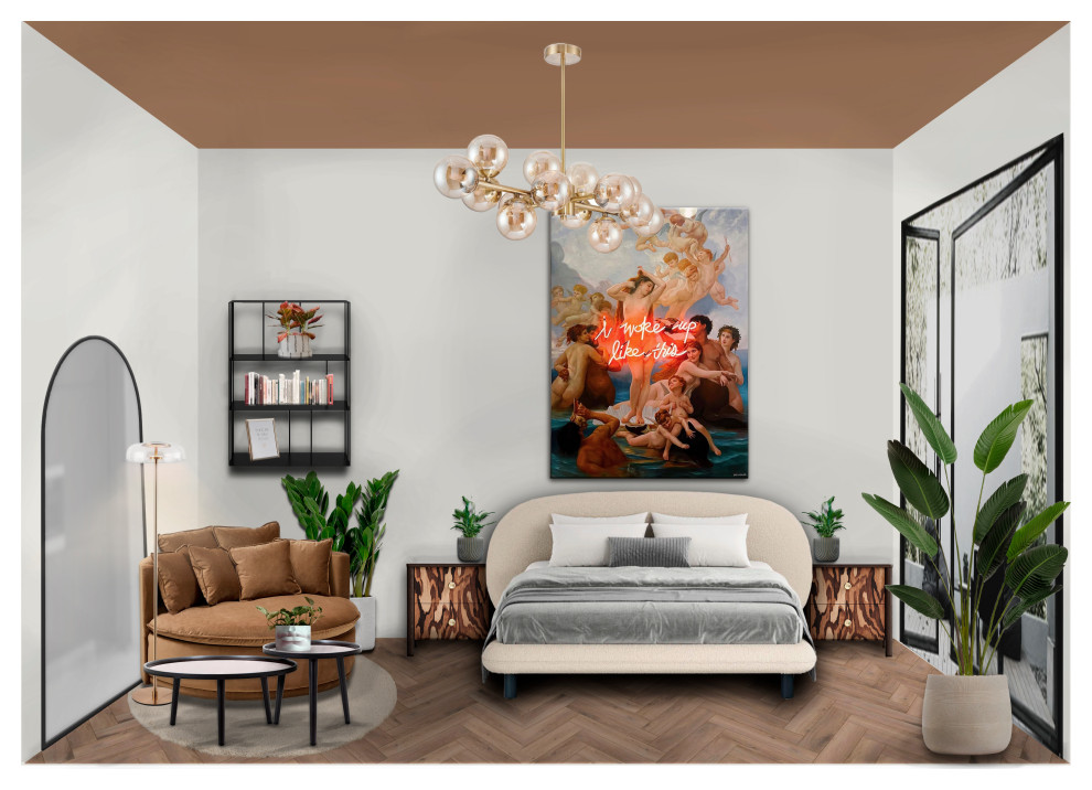 Дизайн-проект спальни; визуализация мастер-спальни