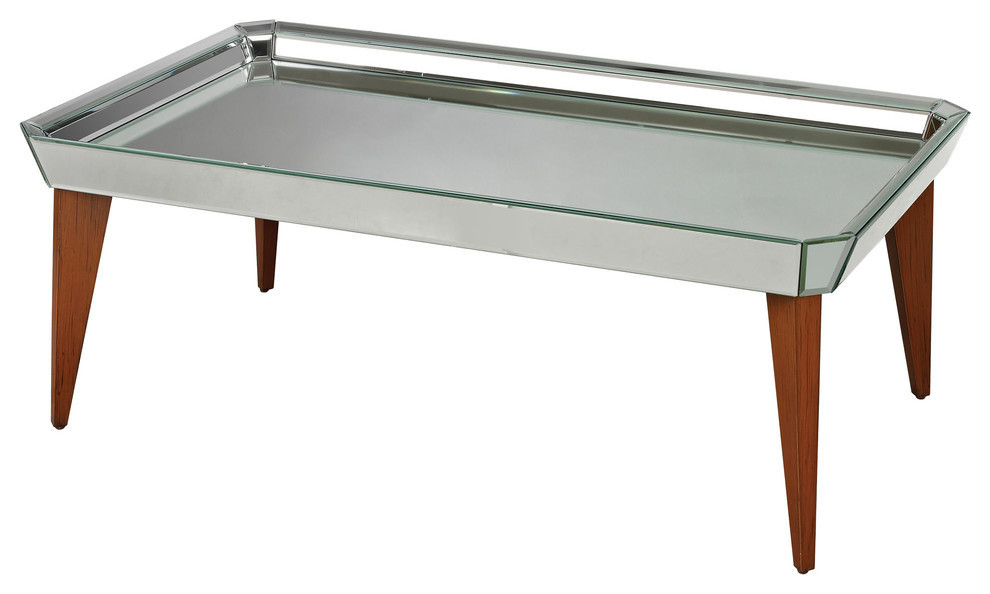 Mide Century Mirrored Coffee Table Midcentury Console Tables by