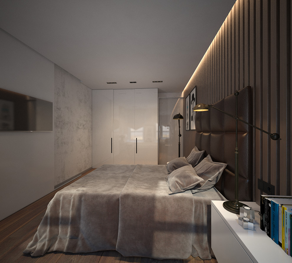 дизайн-проект спальни в стиле контемпорари