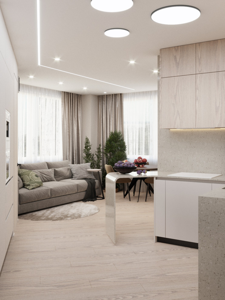 Минималистичная квартира в светлых тонах в ЖК Кристалл