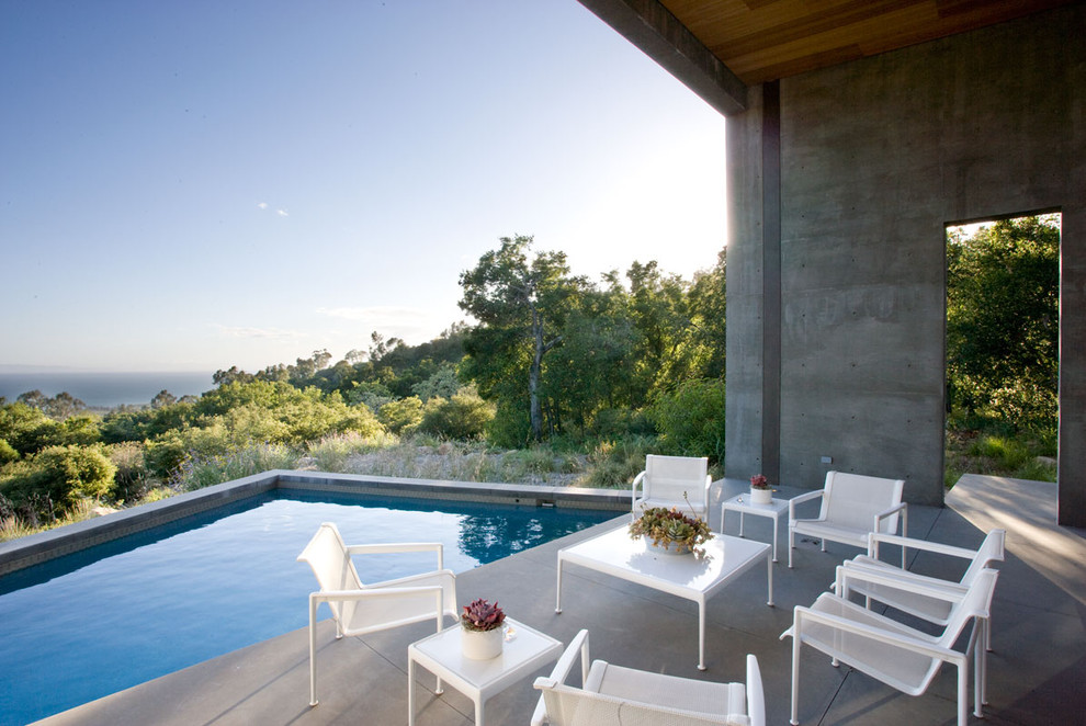 Inspiration for a contemporary backyard pool in Santa Barbara.