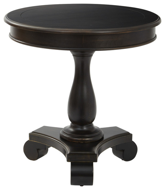 Officestar Avalon Round Accent Table Vintage Wine Side Tables Avalon Round Accent Table Antique Black Traditional Side Tables And End
