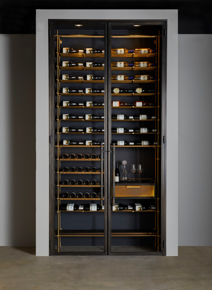 This is an example of a midcentury wine cellar in New York.