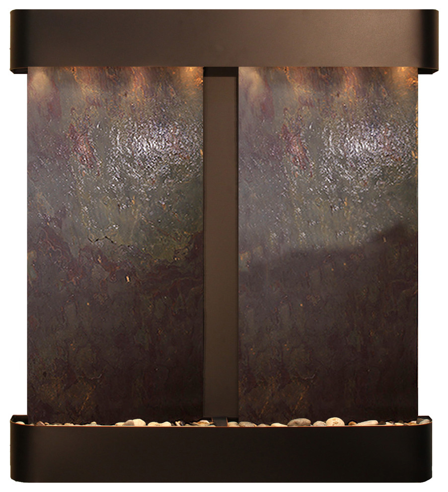 Aspen Falls Water Fountain, Multi-Color, Blackened Copper, Round