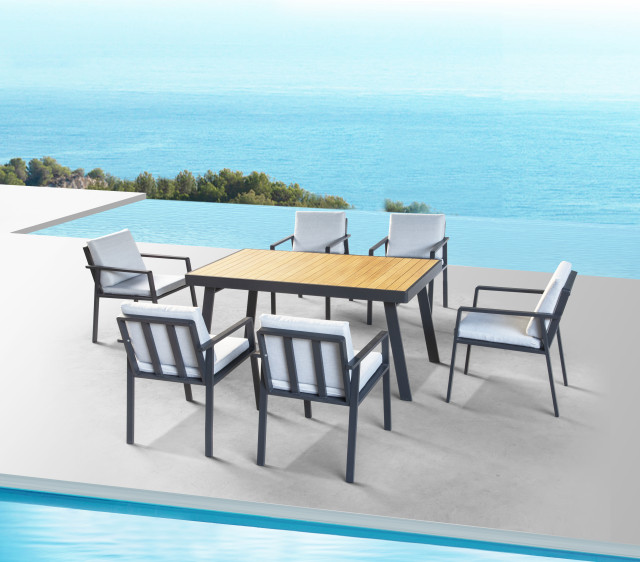 7 piece Outdoor Dining Set Contemporary Patio New York by