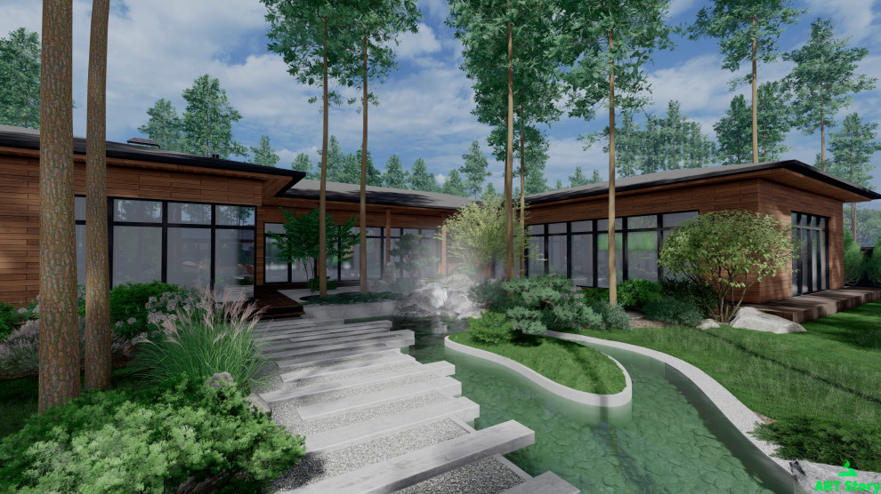 Ручей с островком и ниваки