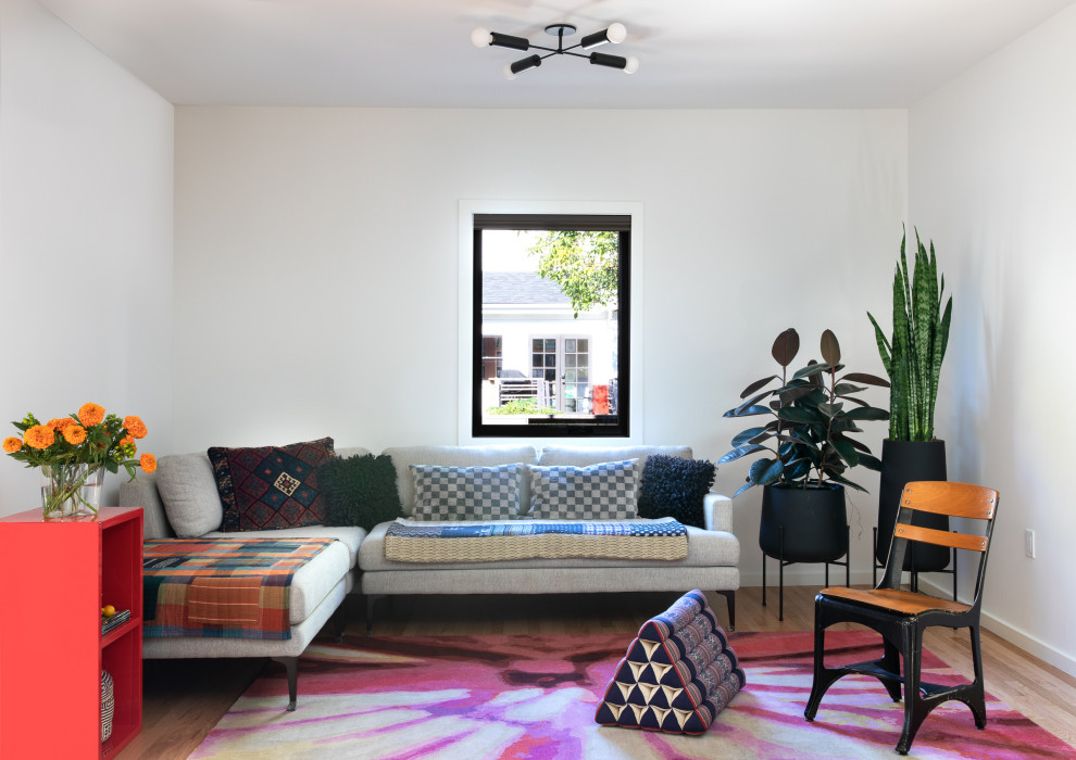 Living room - eclectic living room idea in Portland