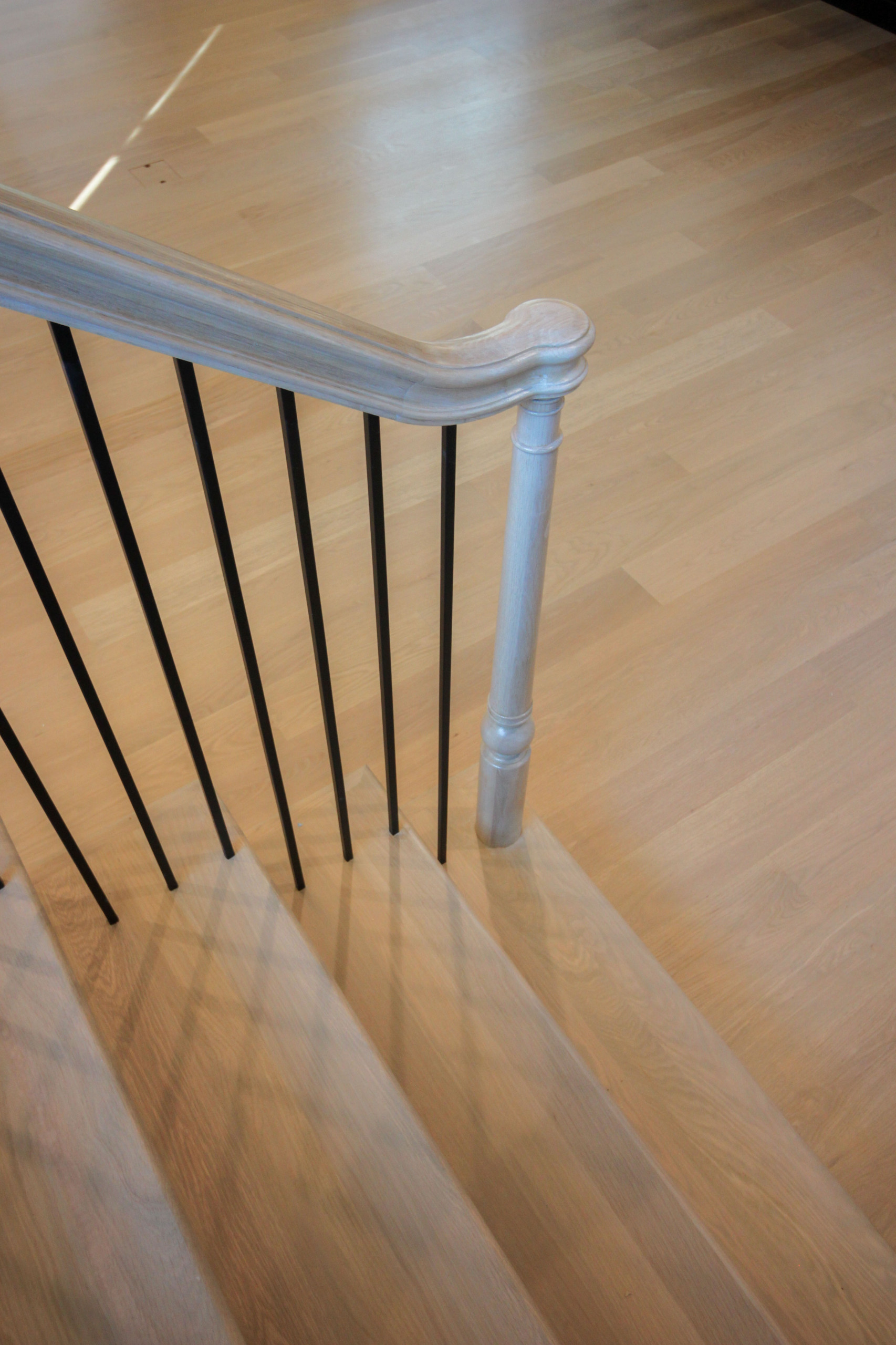 93_Captivating Light Wood Railing System with Black Spindles, Arlington VA 22207